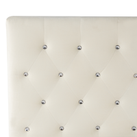 Letto singolo in velluto beige con rete e mobili per camera da letto 140 x 200 cm con testiera doppia trapuntata