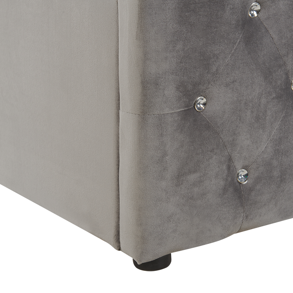 Letto Moderno Una Piazza e Mezzo con Contenitore Velluto Grigio 160 x 200 cm