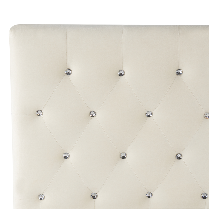 Letto Matrimoniale Moderno con Contenitore in Velluto Beige 180 x 200 cm