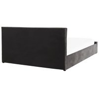 Letto Matrimoniale Moderno con Contenitore in Velluto Grigio 180 x 200 cm