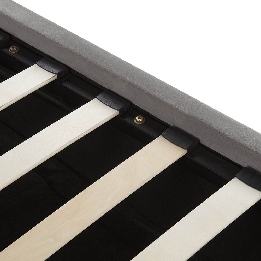 Letto Matrimoniale Moderno con Contenitore in Velluto Grigio 180 x 200 cm