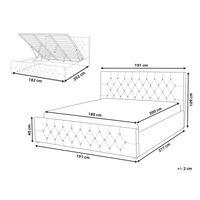 Letto Matrimoniale Moderno con Contenitore in Velluto Grigio 180 x 200 cm