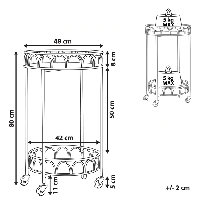 Carrello da cucina Struttura in ferro dorato Piani effetto marmo Carrello bar glamour con ruote