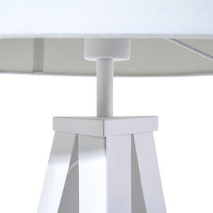 Lampada da Terra paralume in policotone Bianco 156H cm Bianco Gambe Treppiede in Metallo Paralume Tamburo Moderno