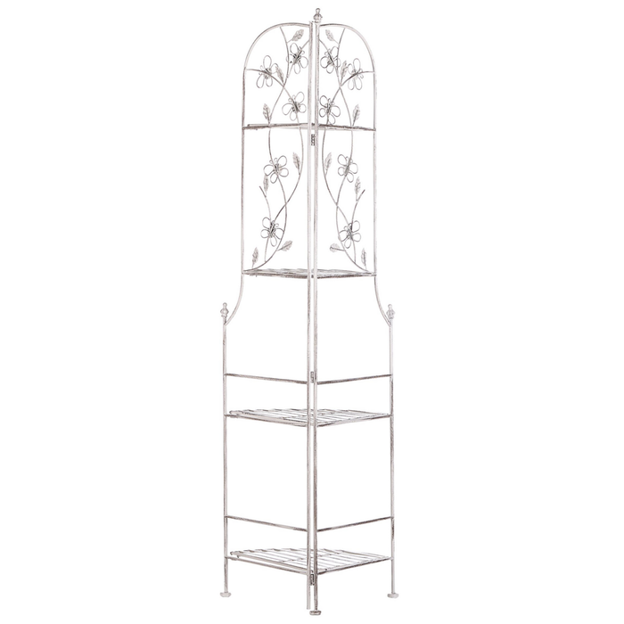 Scaffale per scale ad angolo in metallo da giardino Scaffali da bagno per esterni per interni neri per piante