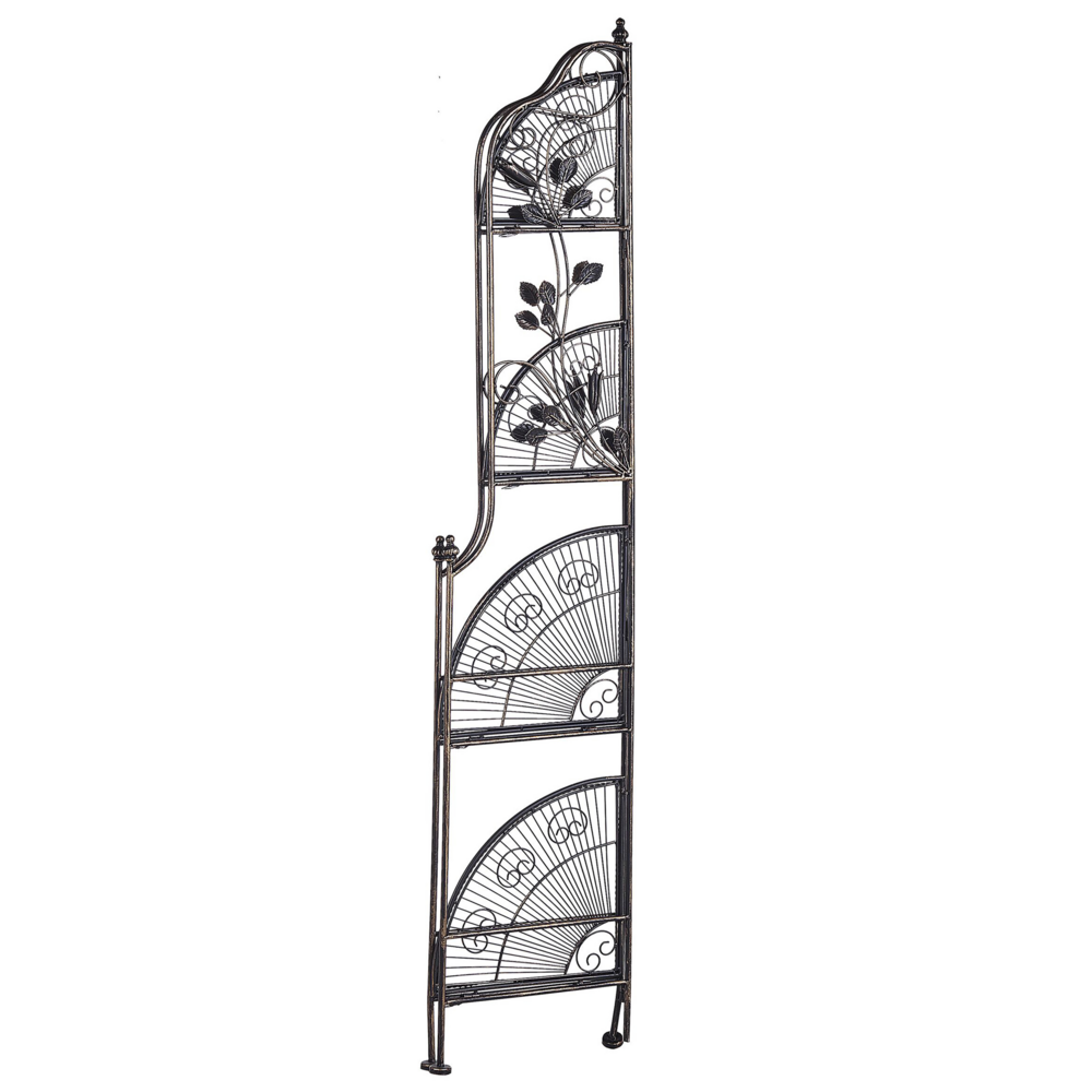 Scaffale per scale ad angolo in metallo da giardino Scaffali per piante da bagno per interni da esterni neri