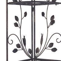 Scaffale per scale ad angolo in metallo da giardino Scaffali per piante da bagno per interni da esterni neri