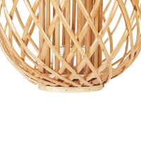 Lanterna Luce Legno Salice e Vetro 41 cm Rotonda interno esterno Scandinava