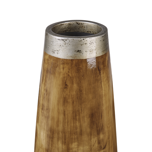 Vaso Decorativo in Terracotta Moderno Finitura Legno e Argento tavolo da pranzo design originale