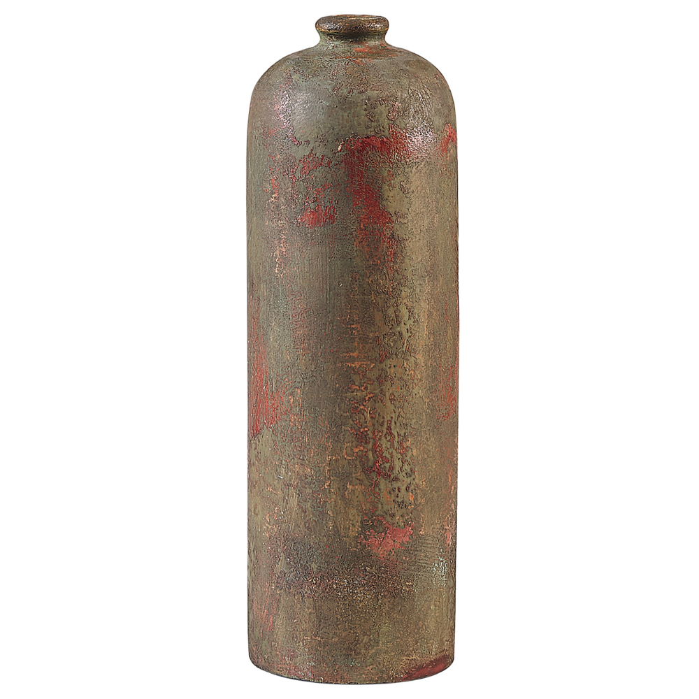 Vaso Decorativo in Terracotta Nero e Bianco 46 cm Elegante Moderno