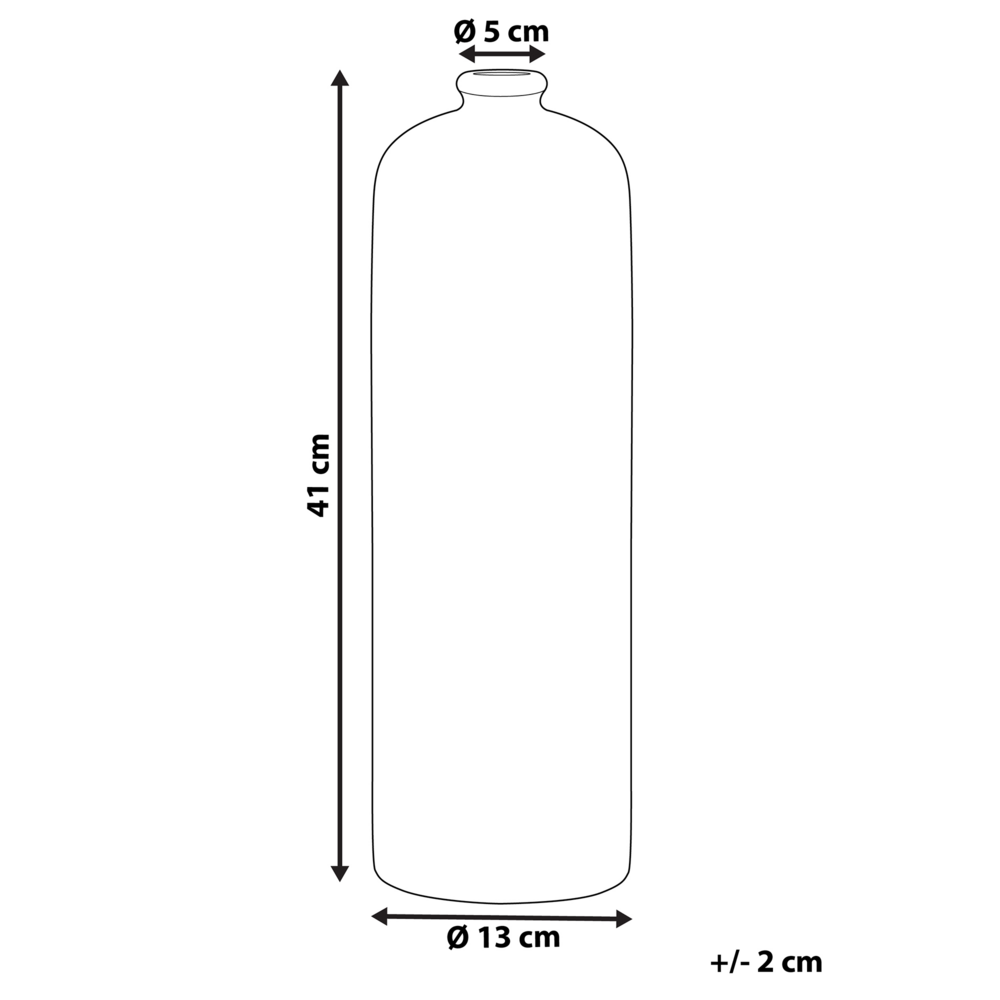 Vaso Decorativo in Terracotta Nero e Bianco 46 cm Elegante Moderno