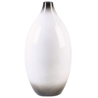 Vaso Decorativo Bianco e Nero 46 cm Terracotta Elegante Moderno