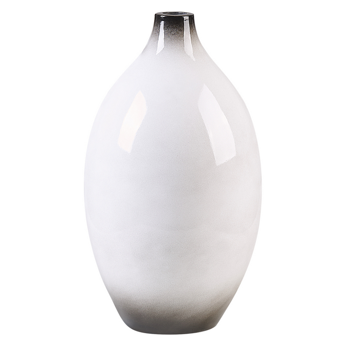 Vaso Decorativo Bianco e Nero 36 cm Terracotta Elegante Moderno