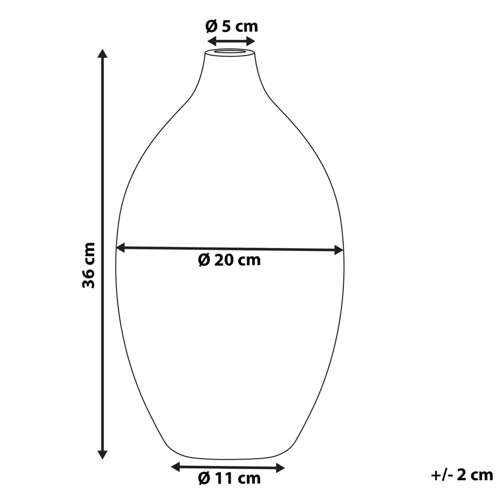 Vaso Decorativo Bianco e Nero 36 cm Terracotta Elegante Moderno
