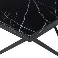 Tavolino da caffè beige piano effetto marmo base in metallo oro 80 x 80 cm