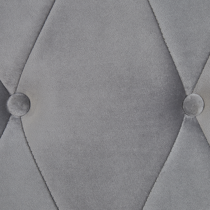 Letto 180 x 200 cm in velluto grigio con  rete a doghe Chesterfield testiera classica