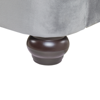 Letto 180 x 200 cm in velluto grigio con  rete a doghe Chesterfield testiera classica