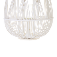 Lanterna bianca in legno di bambù e vetro 56 cm per interni ed esterni scandinavi