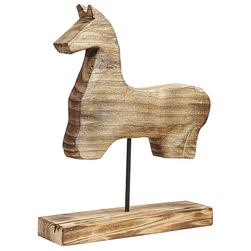 Statuetta Decorativa soprammobile leggera in legno di paulonia con supporto a forma di cavallo moderno