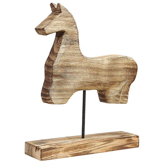 Statuetta Decorativa soprammobile leggera in legno di paulonia con supporto a forma di cavallo moderno