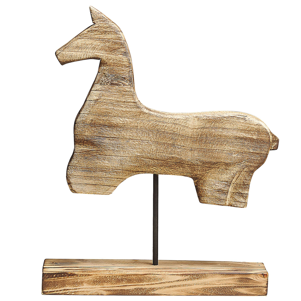Statuetta Decorativa soprammobile leggera in legno di paulonia con supporto a forma di cavallo moderno