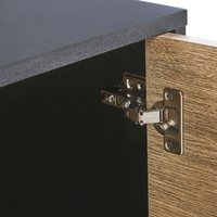 Mobile TV Gambe in metallo in truciolare di legno Nero e chiaro per TV fino a 70'' con funzione di archiviazione nel cassetto