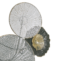 Decorazione da parete Cerchi in metallo Nero e argento arte da parete in stile moderno