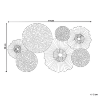 Decorazione da parete Cerchi in metallo Nero e argento arte da parete in stile moderno
