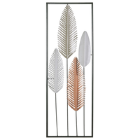 Decorazione da parete Piuma Argento e dorato Metallo arte da parete Stile Moderno
