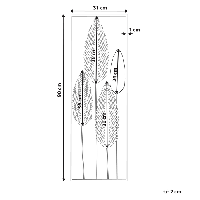 Decorazione da parete Piuma Argento e dorato Metallo arte da parete Stile Moderno