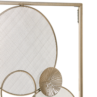 Decorazione Rettangolare Moderna a Muro Cerchi Stile Retro in Acciaio Oro