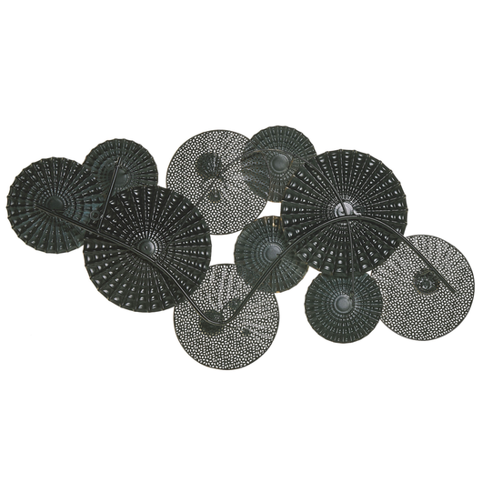 Decorazione da parete Cerchi in metallo blu e beige arte da parete in stile moderno