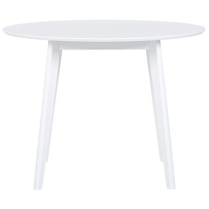 Tavolo da pranzo MDF bianco 100 cm con piano rotondo gambe in legno tavolo da cucina scandinavo