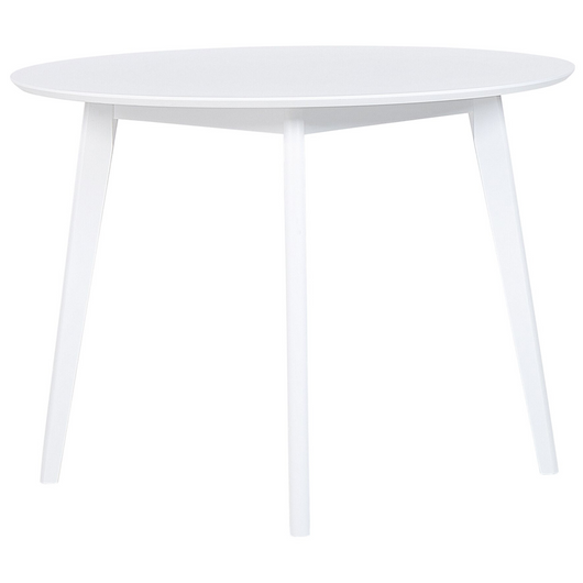 Tavolo da pranzo MDF bianco 100 cm con piano rotondo gambe in legno tavolo da cucina scandinavo