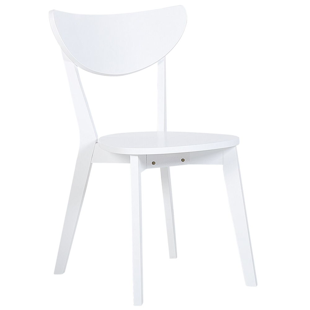 Set da pranzo Tavolo rotondo in MDF bianco e 4 sedie per cucina da pranzo con gambe in legno in stile scandinavo
