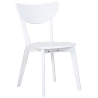 Set da pranzo Tavolo rotondo in MDF bianco e 4 sedie per cucina da pranzo con gambe in legno in stile scandinavo
