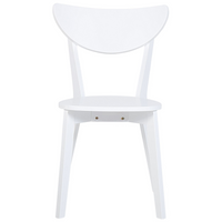 Set da pranzo Tavolo rotondo in MDF bianco e 4 sedie per cucina da pranzo con gambe in legno in stile scandinavo