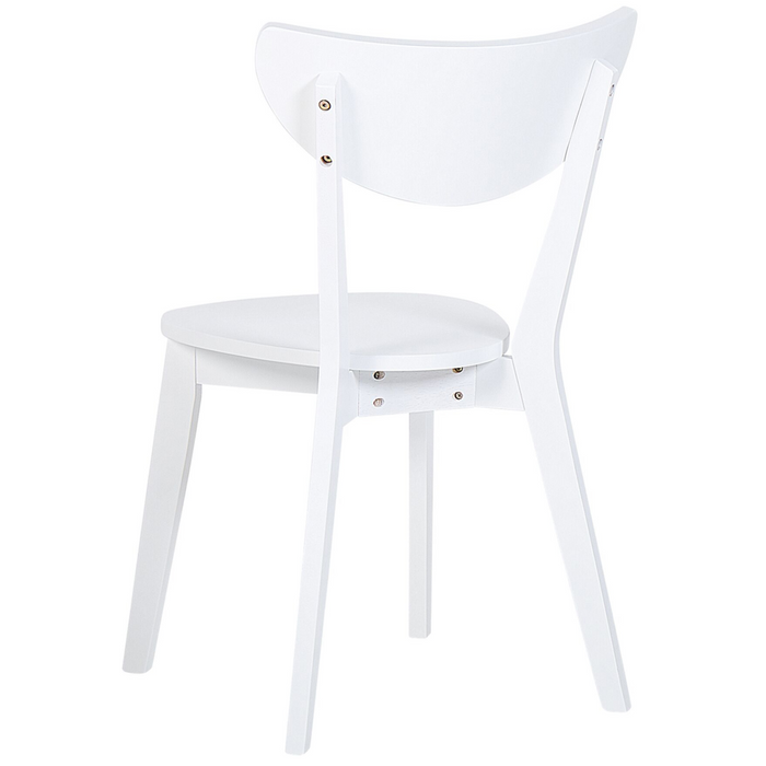 Set da pranzo Tavolo rotondo in MDF bianco e 4 sedie per cucina da pranzo con gambe in legno in stile scandinavo