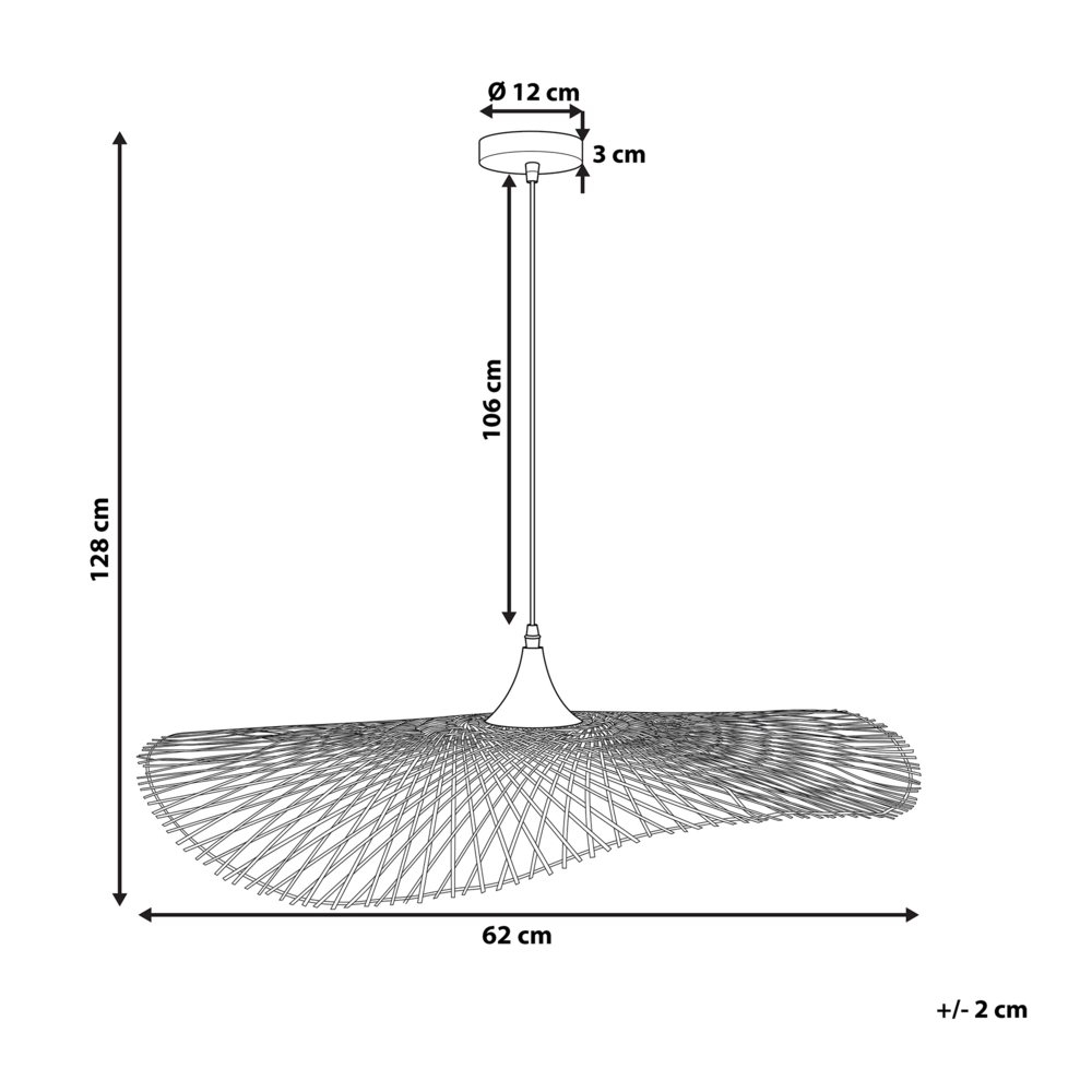 Lampada a Sospensione Luce Legno Bambù Ovale Paralume 60 cm Lampada a Sospensione a Soffitto