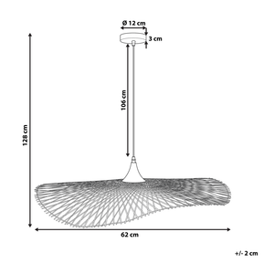 Lampada a Sospensione Luce Legno Bambù Ovale Paralume 60 cm Lampada a Sospensione a Soffitto