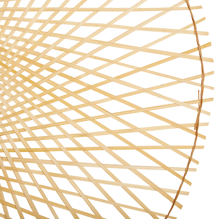 Lampada a Sospensione Luce Legno Bambù Ovale Paralume 60 cm Lampada a Sospensione a Soffitto