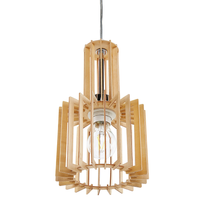 Lampada a Sospensione Luce Legno MDF Metallo Lampada a Sospensione Paralume Aperto Boho Design Cucina Soggiorno Decorazioni