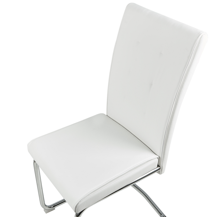 Set di sedie imbottite in ecopelle bianca a sbalzo retrò sala da pranzo sala conferenze