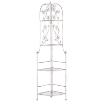 Scaffale per scale ad angolo in metallo da giardino Scaffali da bagno per esterni per interni neri per piante