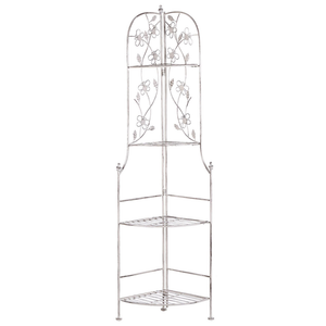 Scaffale per scale ad angolo in metallo da giardino Scaffali da bagno per esterni per interni neri per piante