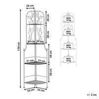 Scaffale per scale ad angolo in metallo da giardino Scaffali da bagno per esterni per interni neri per piante