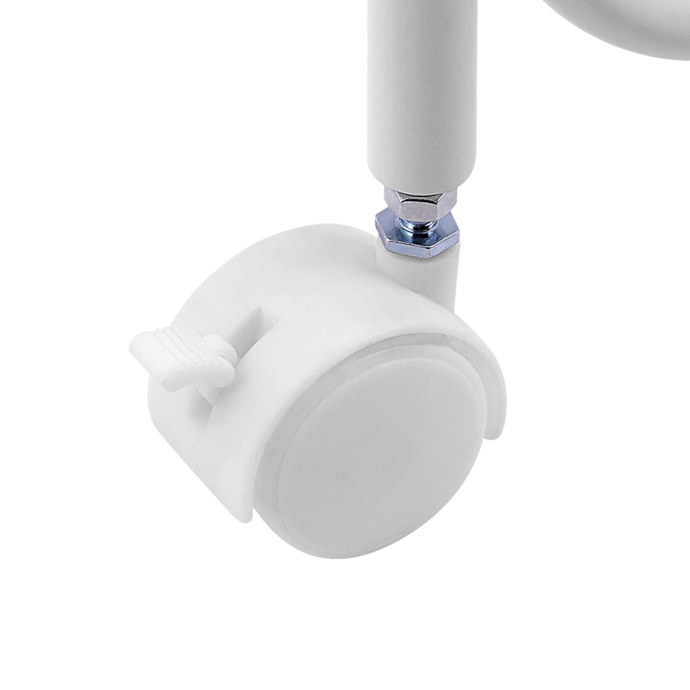 Supporto per cesto in filo metallico a 3 livelli in metallo bianco con maniglie per rotelle Cucina rimovibile Accessorio bagno per asciugamani