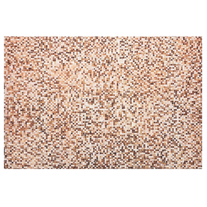 Tappeto tappetino Marrone Pelle Bovina 160 x 230 cm Patchwork Fatto a Mano Moderno Boho