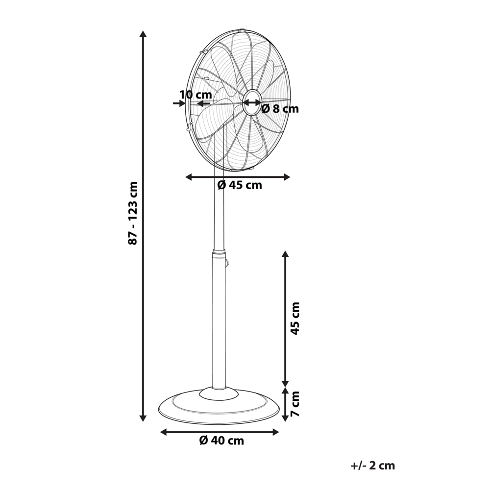 Ventilatore da pavimento in metallo regolabile in altezza in rame da soggiorno Ventilatore da terra Camera da letto moderna