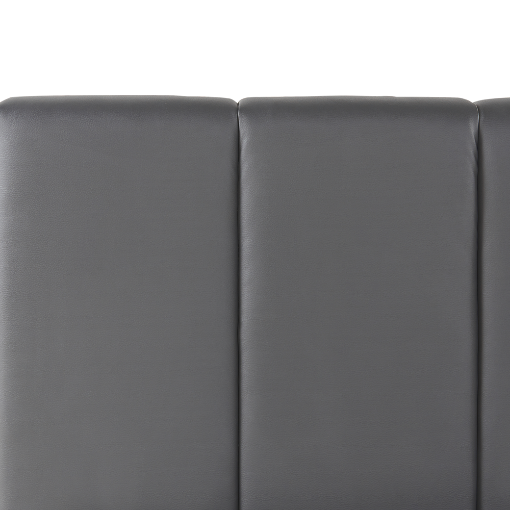Letto contenitore Rivestimento in ecopelle grigia matrimoniale 140 cm 6 con testiera a doghe